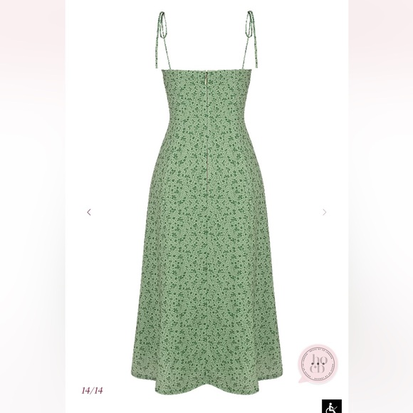 🖤NWT🔺HOUSE OF CB CORNELIA
Green Tonal Floral Midi Dress - Picture 12 of 14